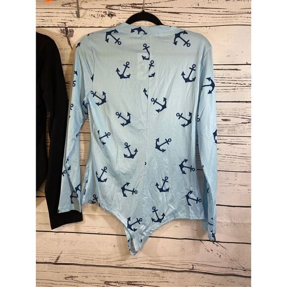 Amazon Body suits Size XL Black and Blue with Anchors - Picture 8 of 9